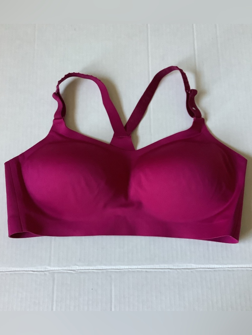All In Motion Medium Support Molded Cup Sports Bra - Fuchsia Pink (Size M)